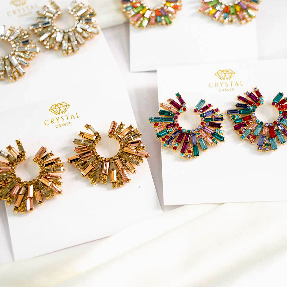 Retro Style Crystal Earrings