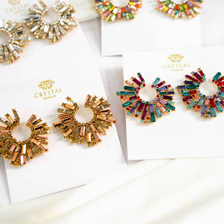 Retro Style Crystal Earrings