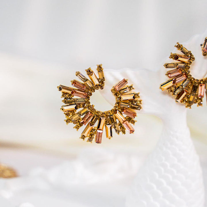 Retro Style Crystal Earrings