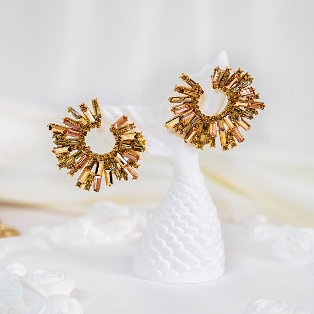 Retro Style Crystal Earrings