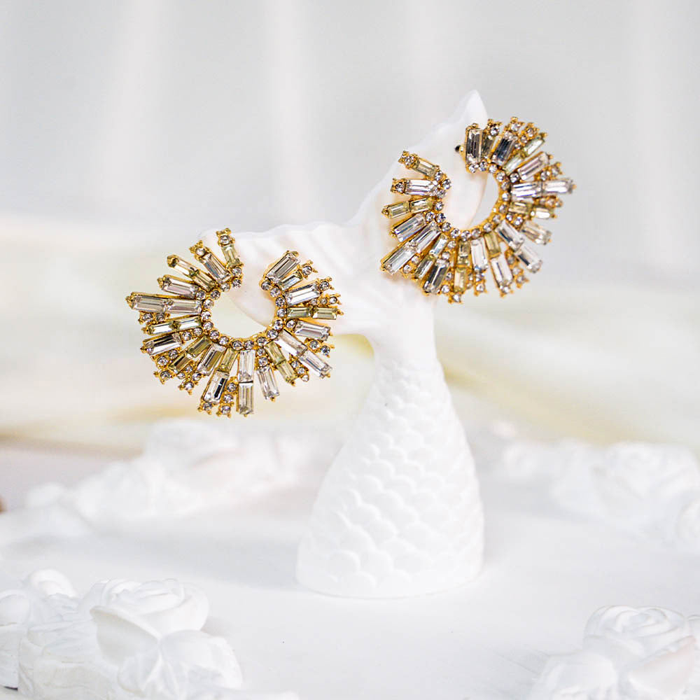 Retro Style Crystal Earrings