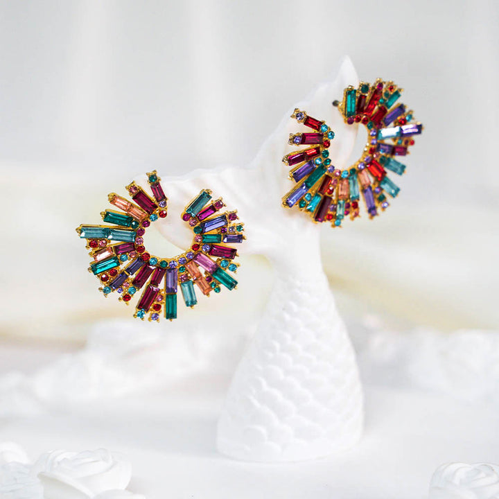 Retro Style Crystal Earrings