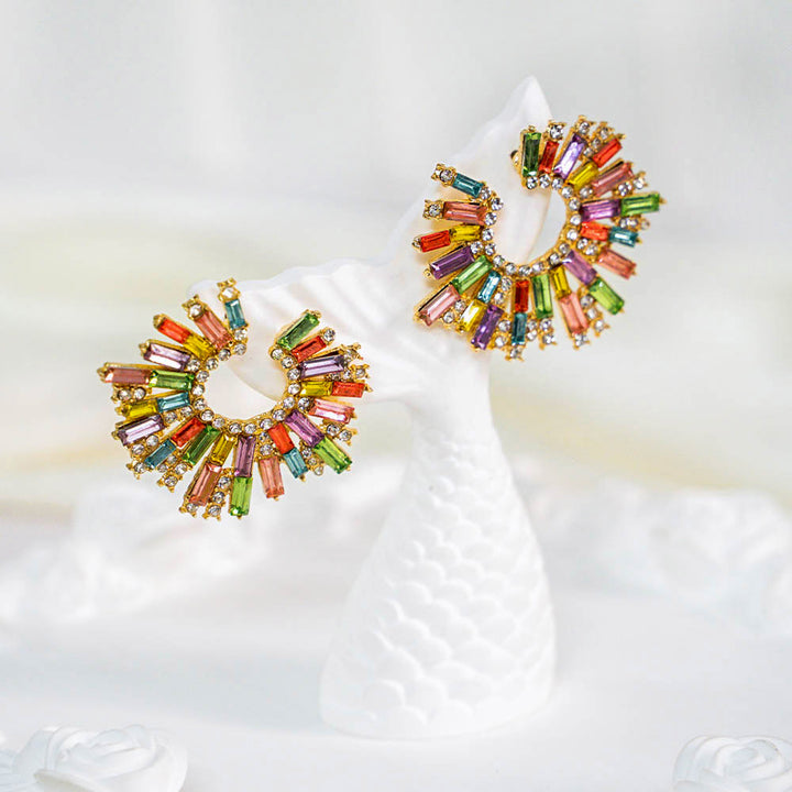 Retro Style Crystal Earrings