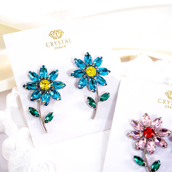 Rose Wine Crystal Earrings