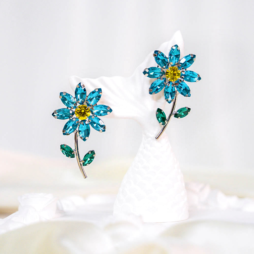 Rose Wine Crystal Earrings