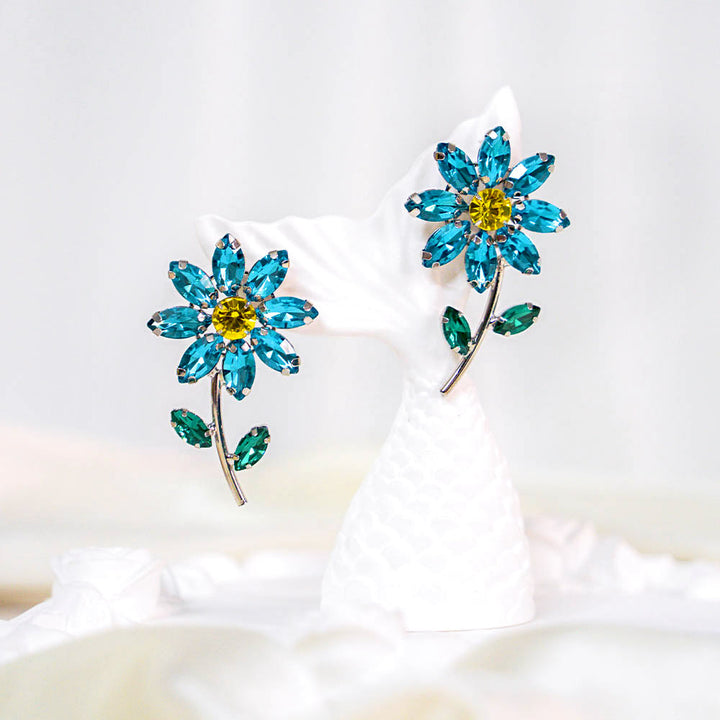 Rose Wine Crystal Earrings