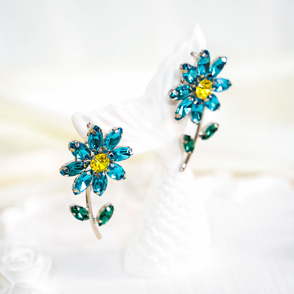 Rose Wine Crystal Earrings