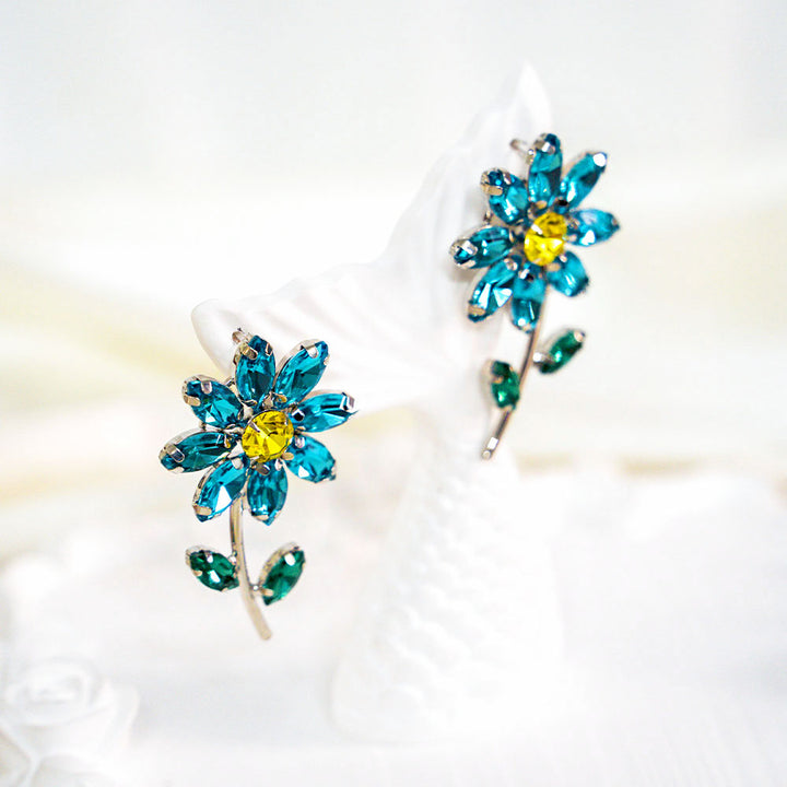 Rose Wine Crystal Earrings