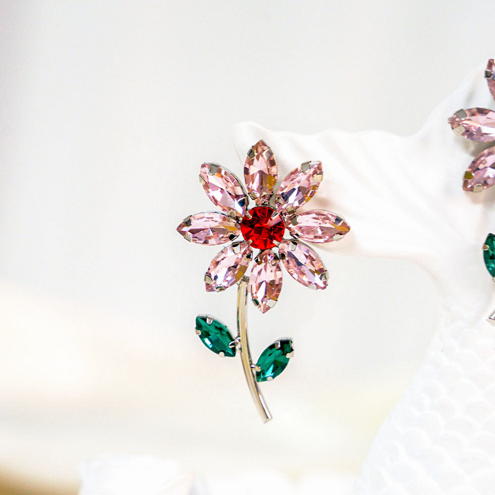 Rose Wine Crystal Earrings