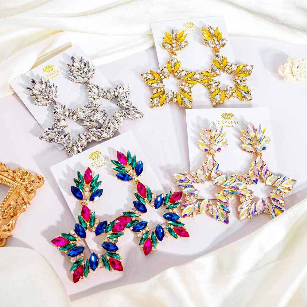 Starlit Oversize Crystal Earrings