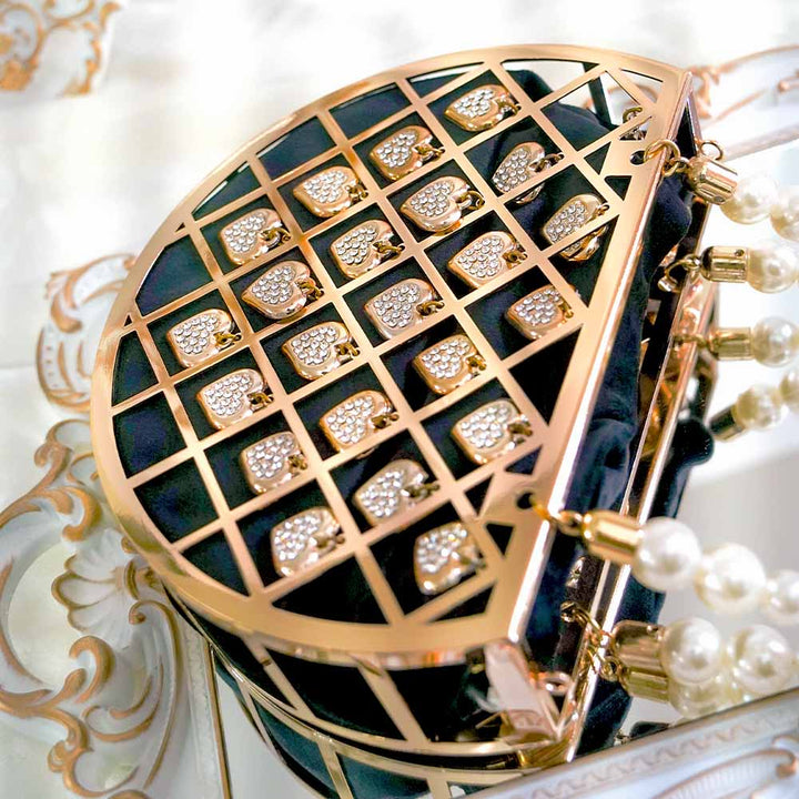 Heart Tassel Crystal Handbag