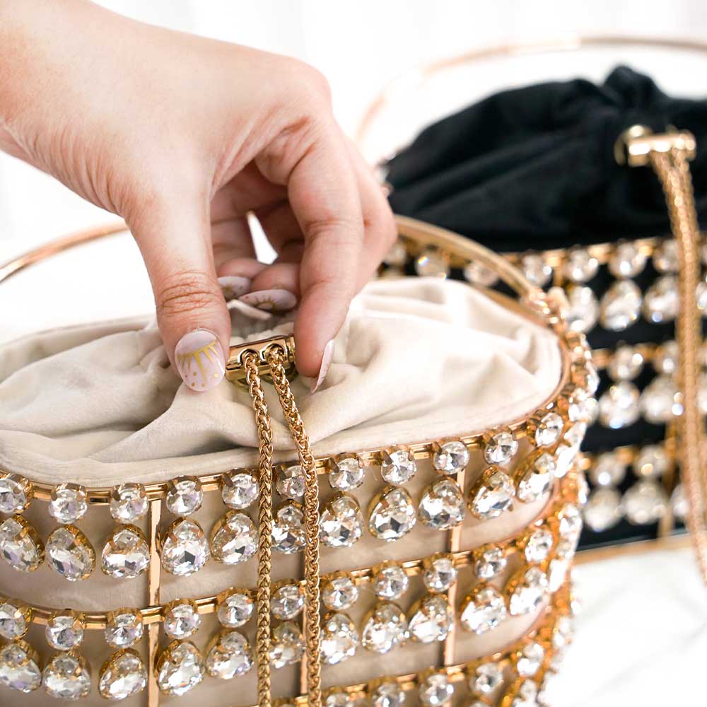 Jewel Crystal Tassel Handbag