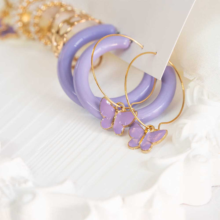 Lilac Love Earring Set Of 5