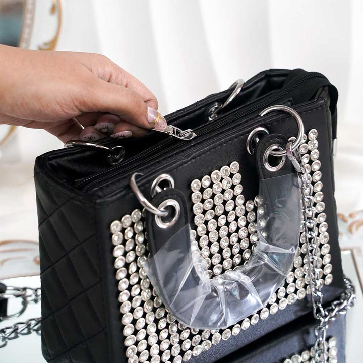 Black Midnight Quilt Handbag