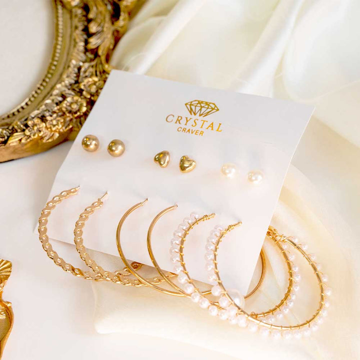 Oversize Gold Hoop Earring Set