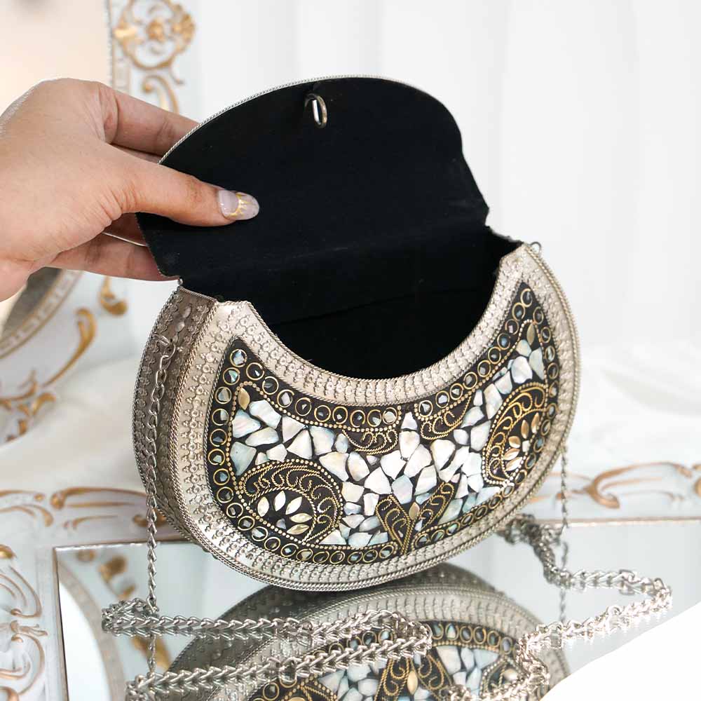 Sheesh Oxidized Ethnic Bag