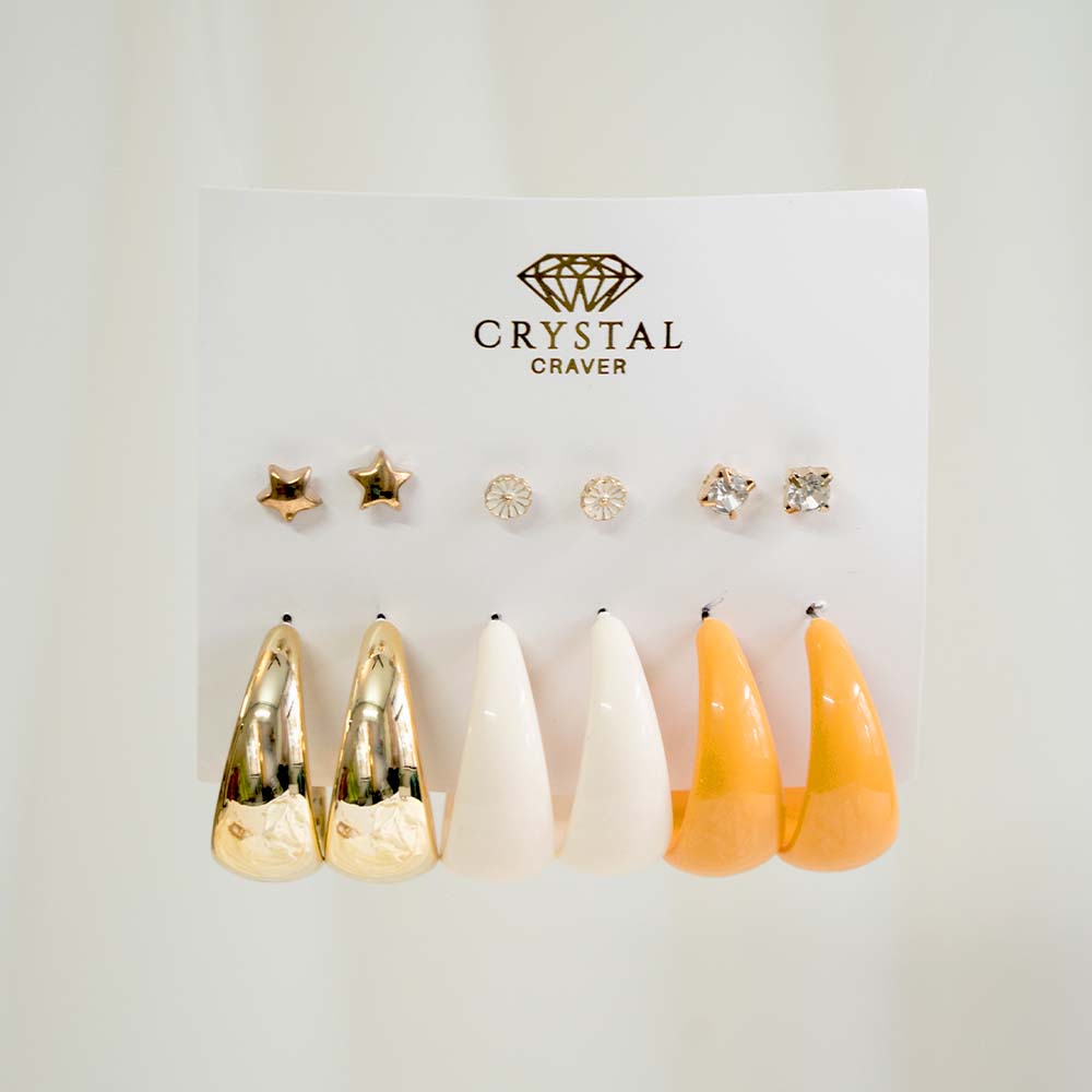 Fashionista Resin Earring Set Of 6