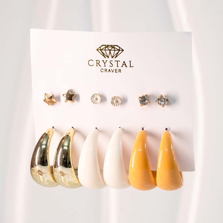 Fashionista Resin Earring Set Of 6