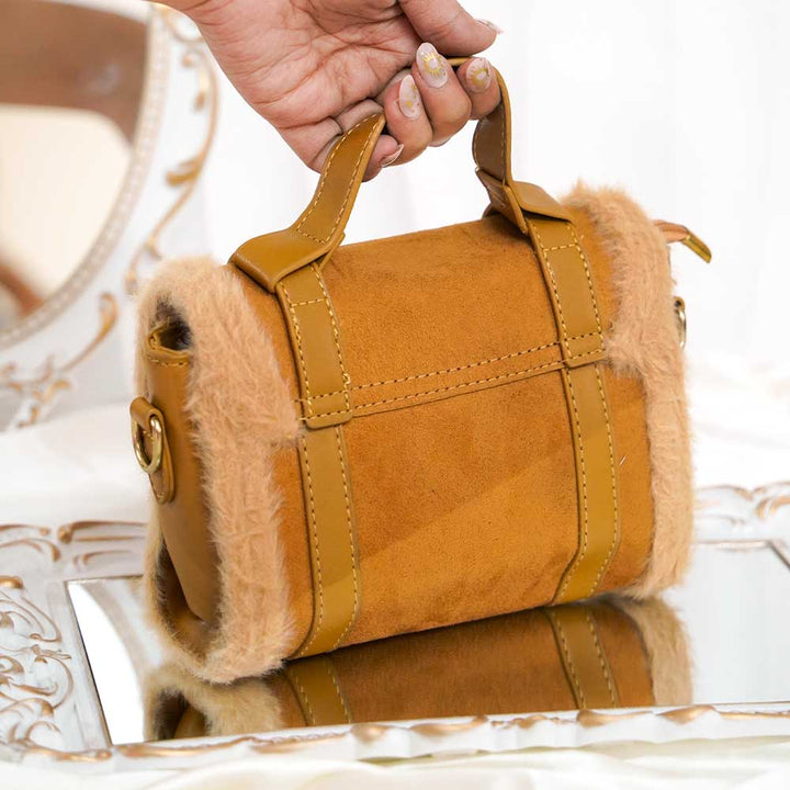 Stylish Double Belt Plush Bag