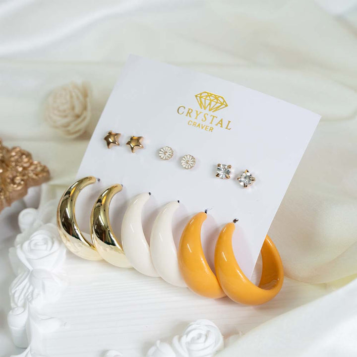 Fashionista Resin Earring Set Of 6