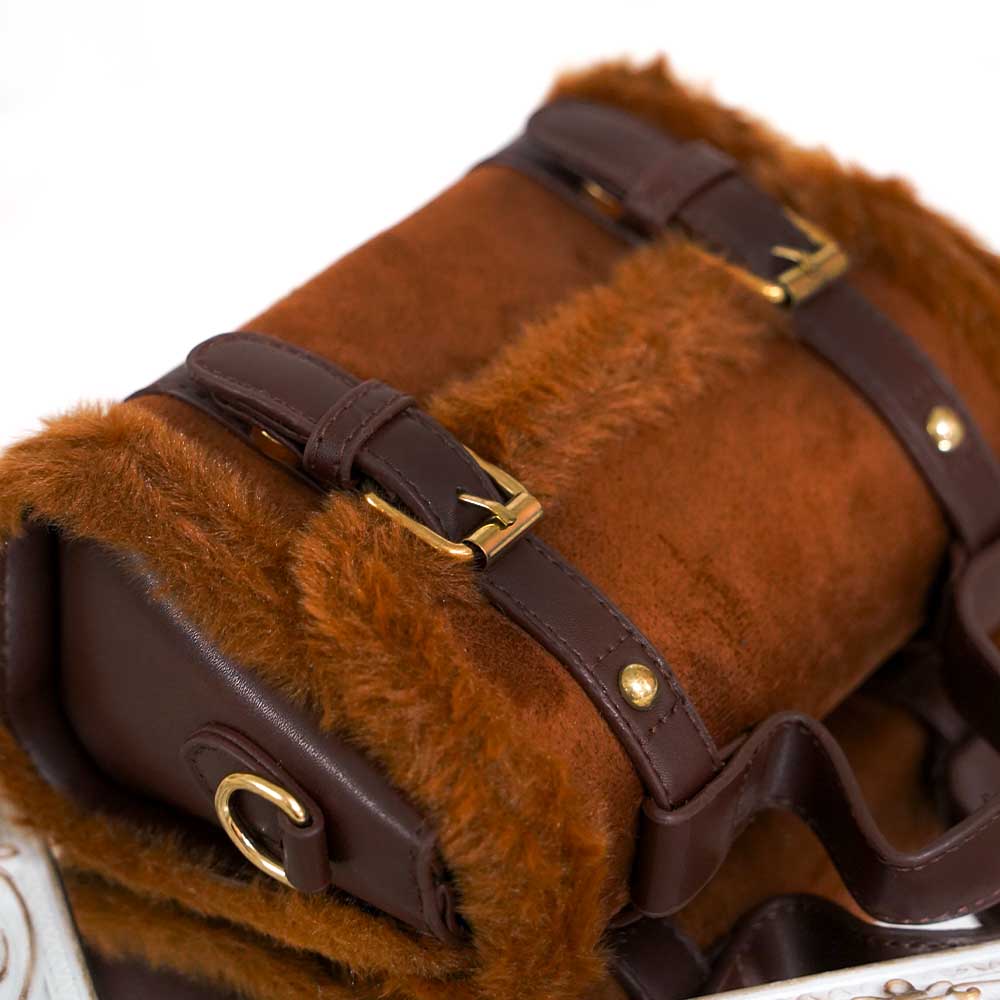 Stylish Double Belt Plush Bag