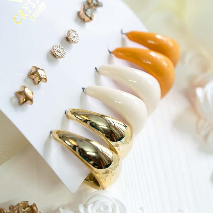 Fashionista Resin Earring Set Of 6