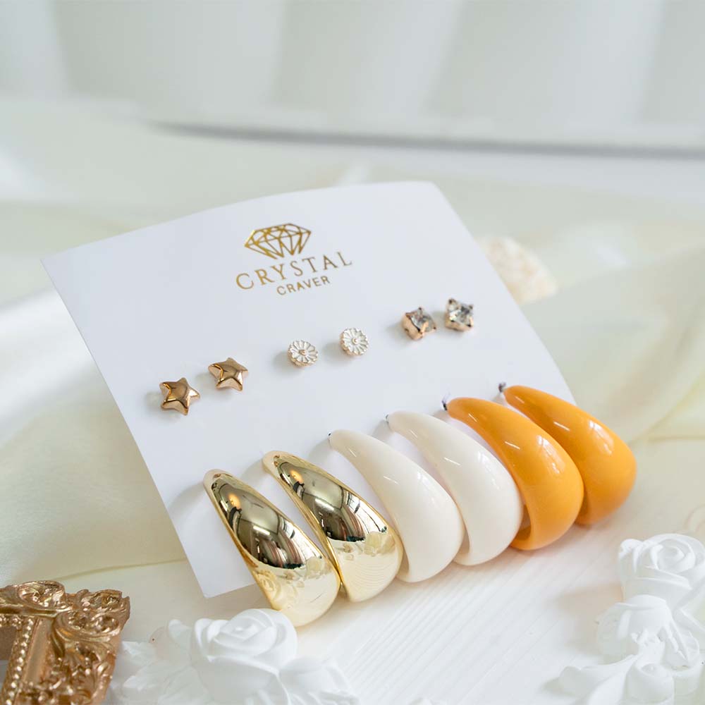 Fashionista Resin Earring Set Of 6