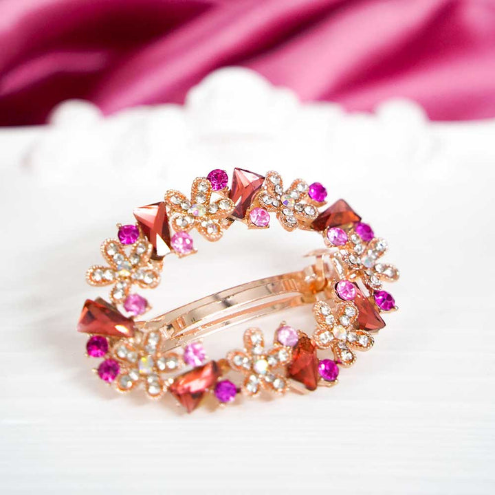 Pink Floral Hair Clip