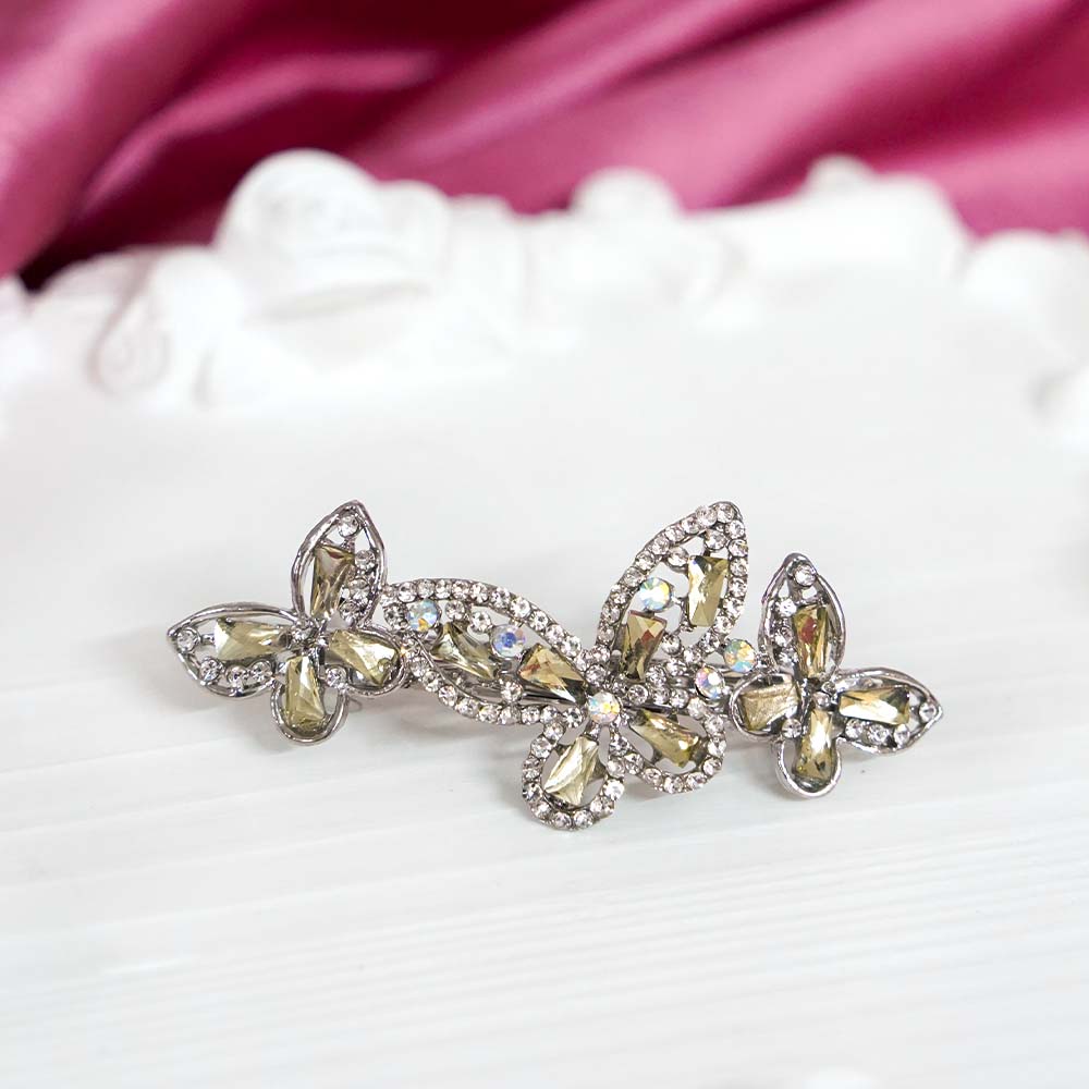 Ivory Crystal Hair Clip