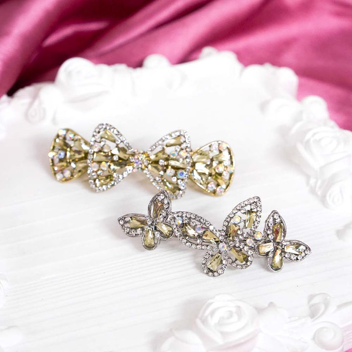 Ivory Crystal Hair Clip