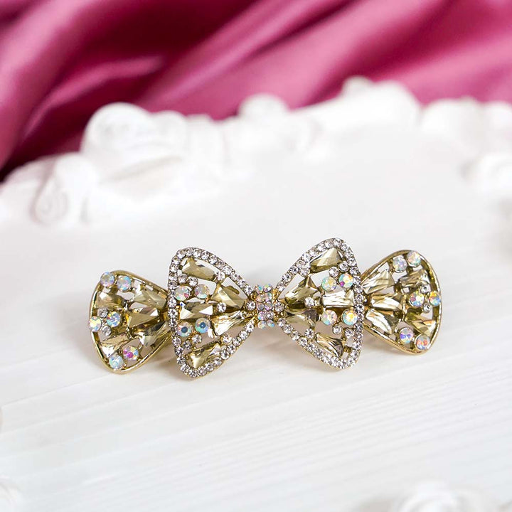Ivory Crystal Hair Clip