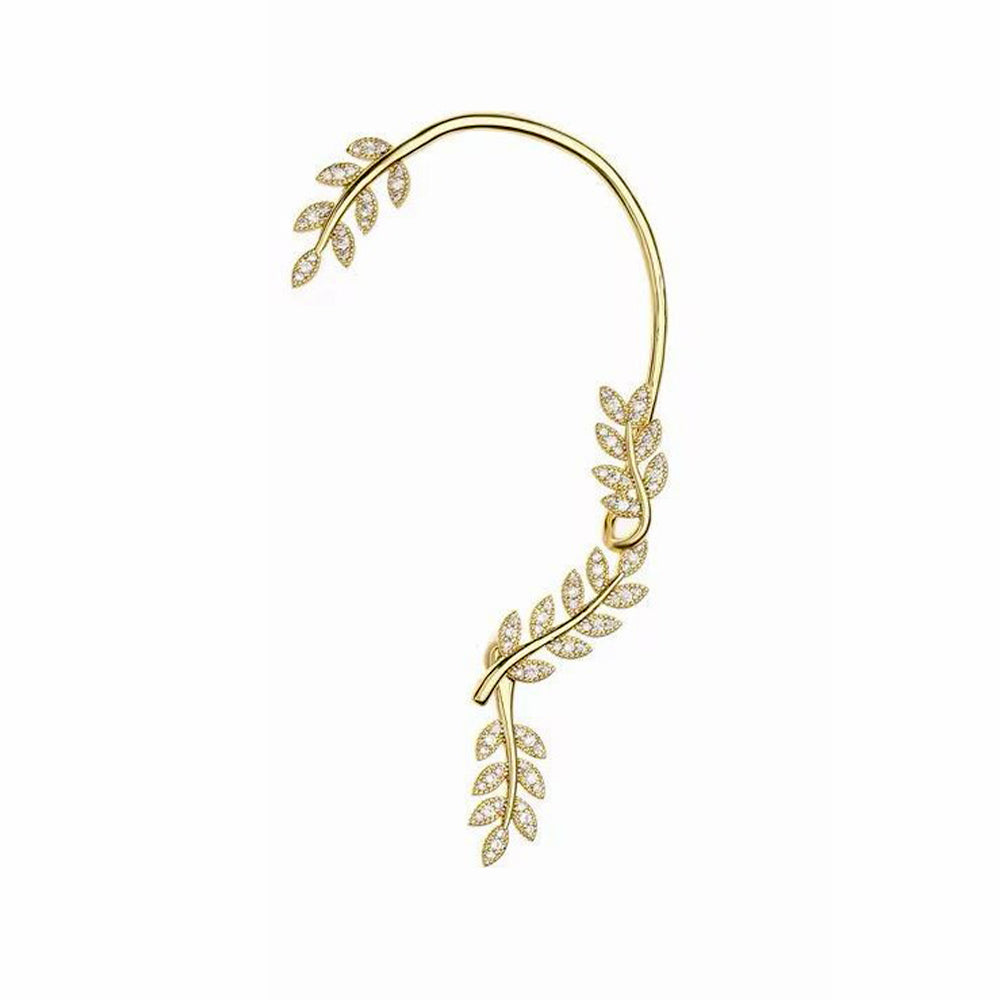 Diamond Leaf Ear Cuff