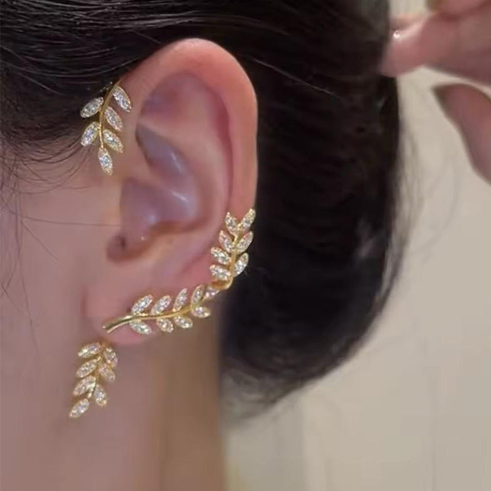 Diamond Leaf Ear Cuff