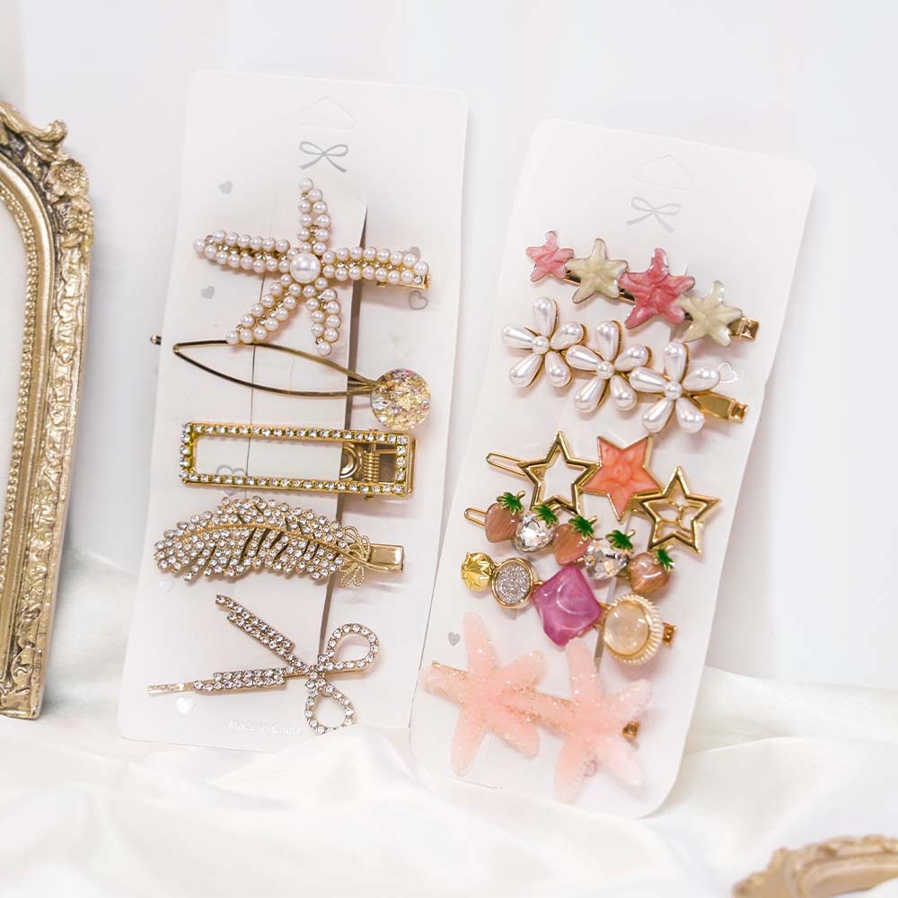 Set Of 11 Berry Love Hair Clip Set