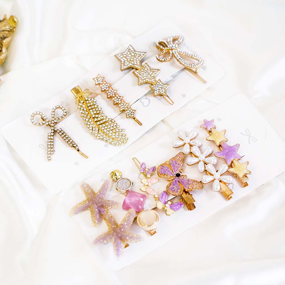 Set Of 11 Trendy Fairy Wings Hair Clip Set