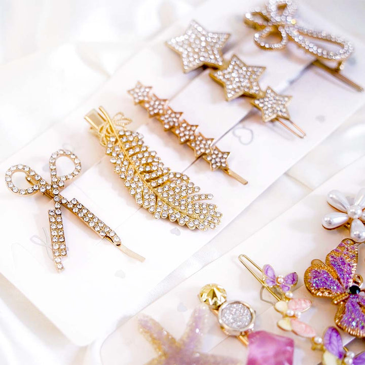 Set Of 11 Trendy Fairy Wings Hair Clip Set