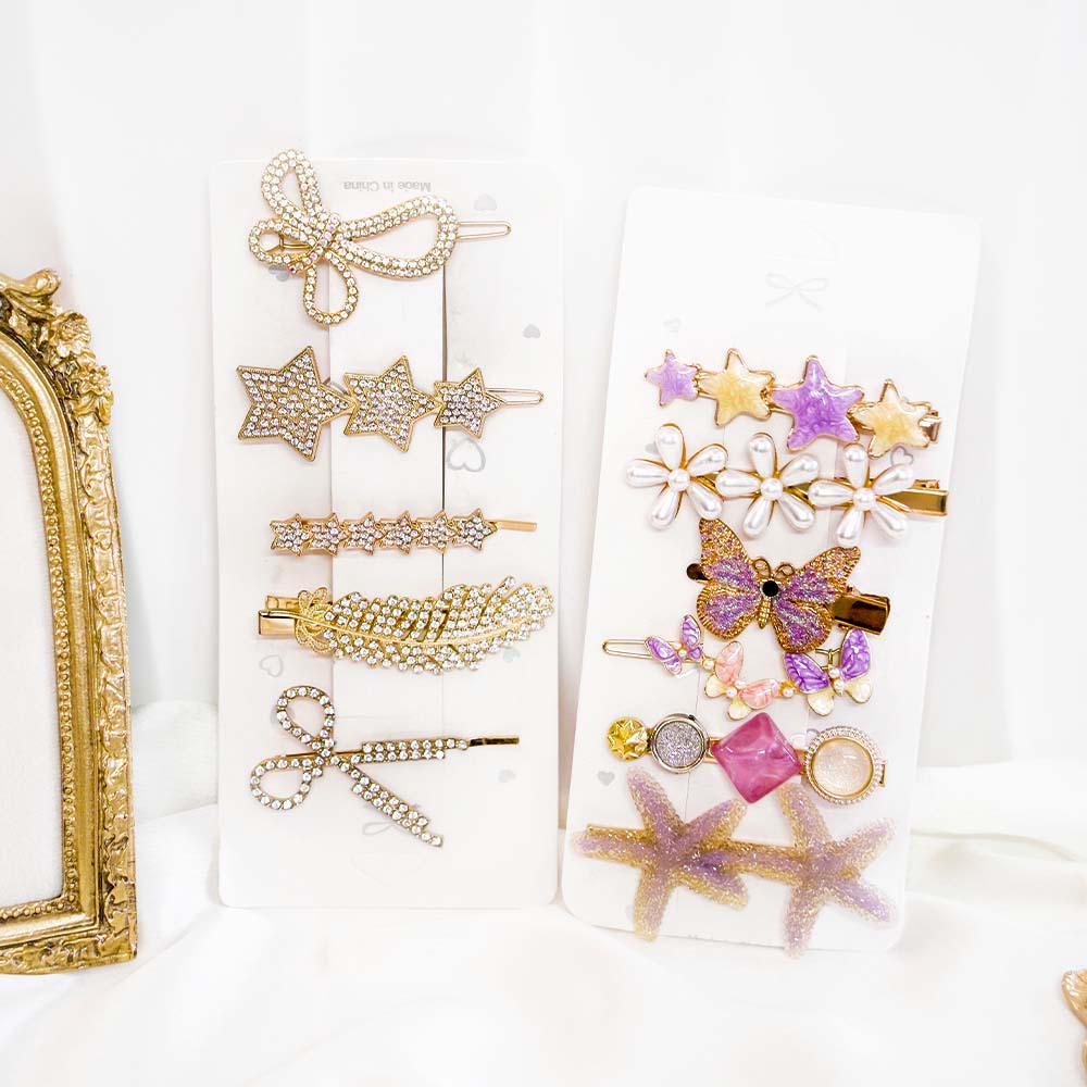 Set Of 11 Trendy Fairy Wings Hair Clip Set