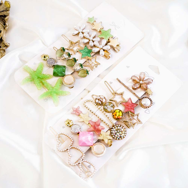 Set Of 14 Candy Delight Hair Clip Set