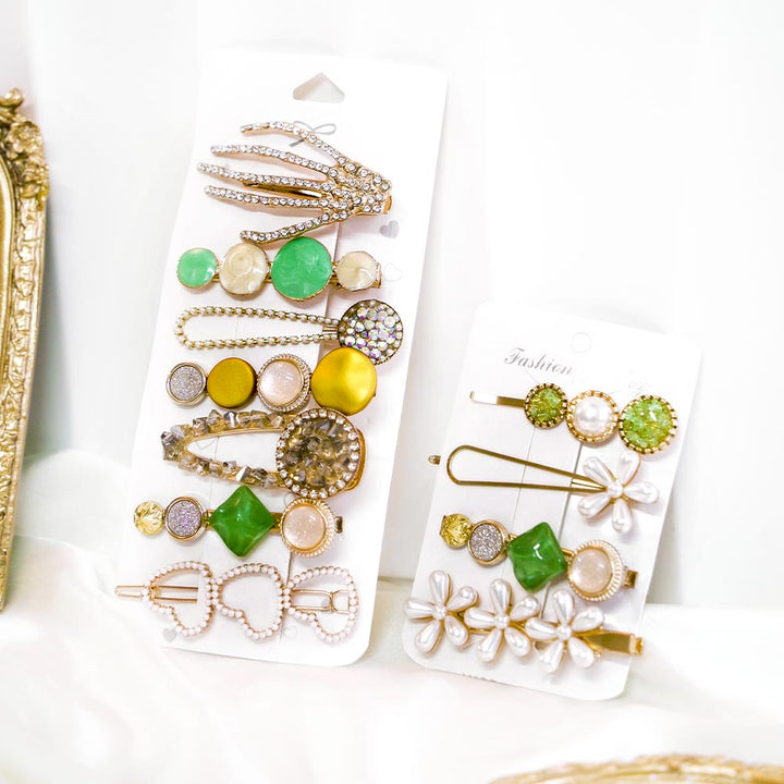 Set Of 11 Spice It Up Crystal Hair Clip Set