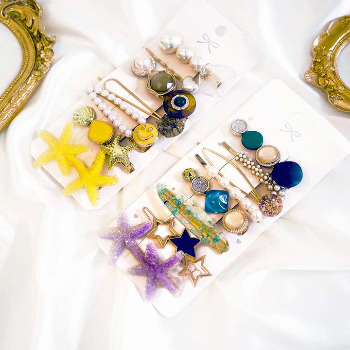 Set Of 15 Ocean Glaze Hair Clip Set