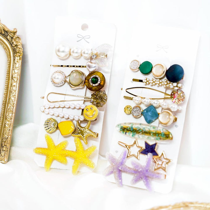 Set Of 15 Ocean Glaze Hair Clip Set