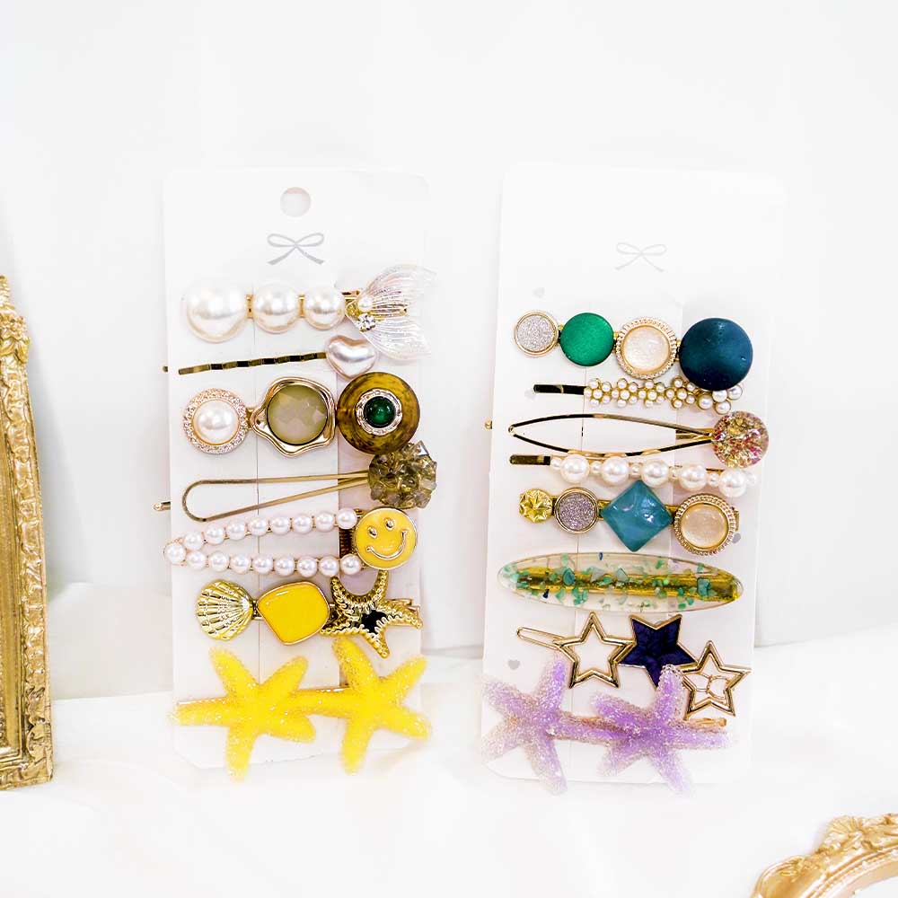 Set Of 15 Ocean Glaze Hair Clip Set