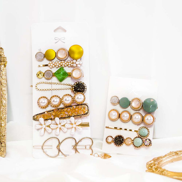 Set Of 12 Honey Gold Hair Clip Set