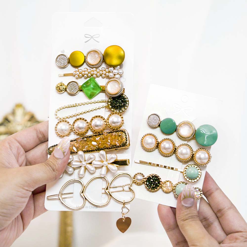 Set Of 12 Honey Gold Hair Clip Set