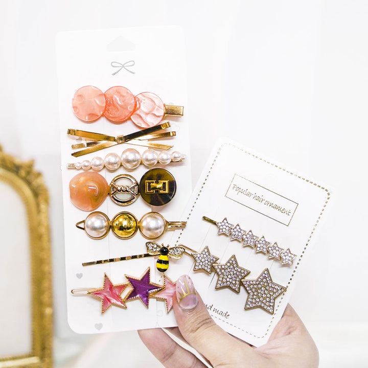 Set Of 9 Bumble Bee Hair Clip Set