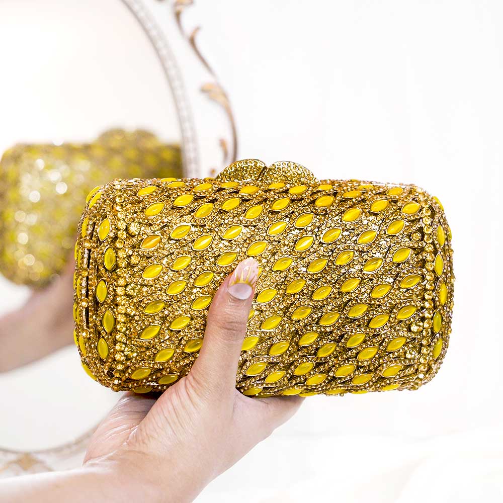 RubyGold Crystal Clutch Bag