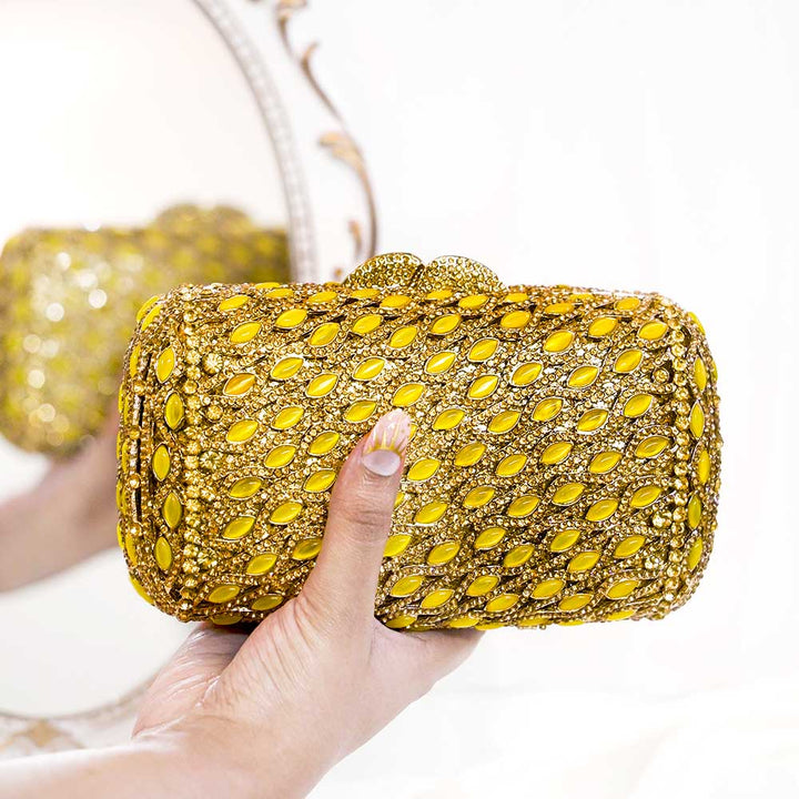 RubyGold Crystal Clutch Bag