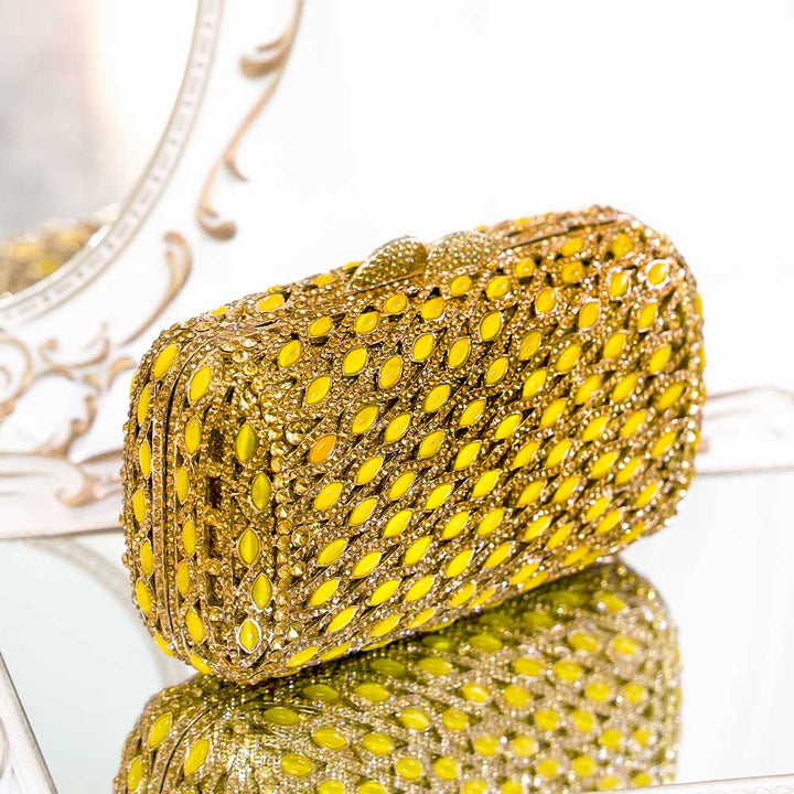RubyGold Crystal Clutch Bag
