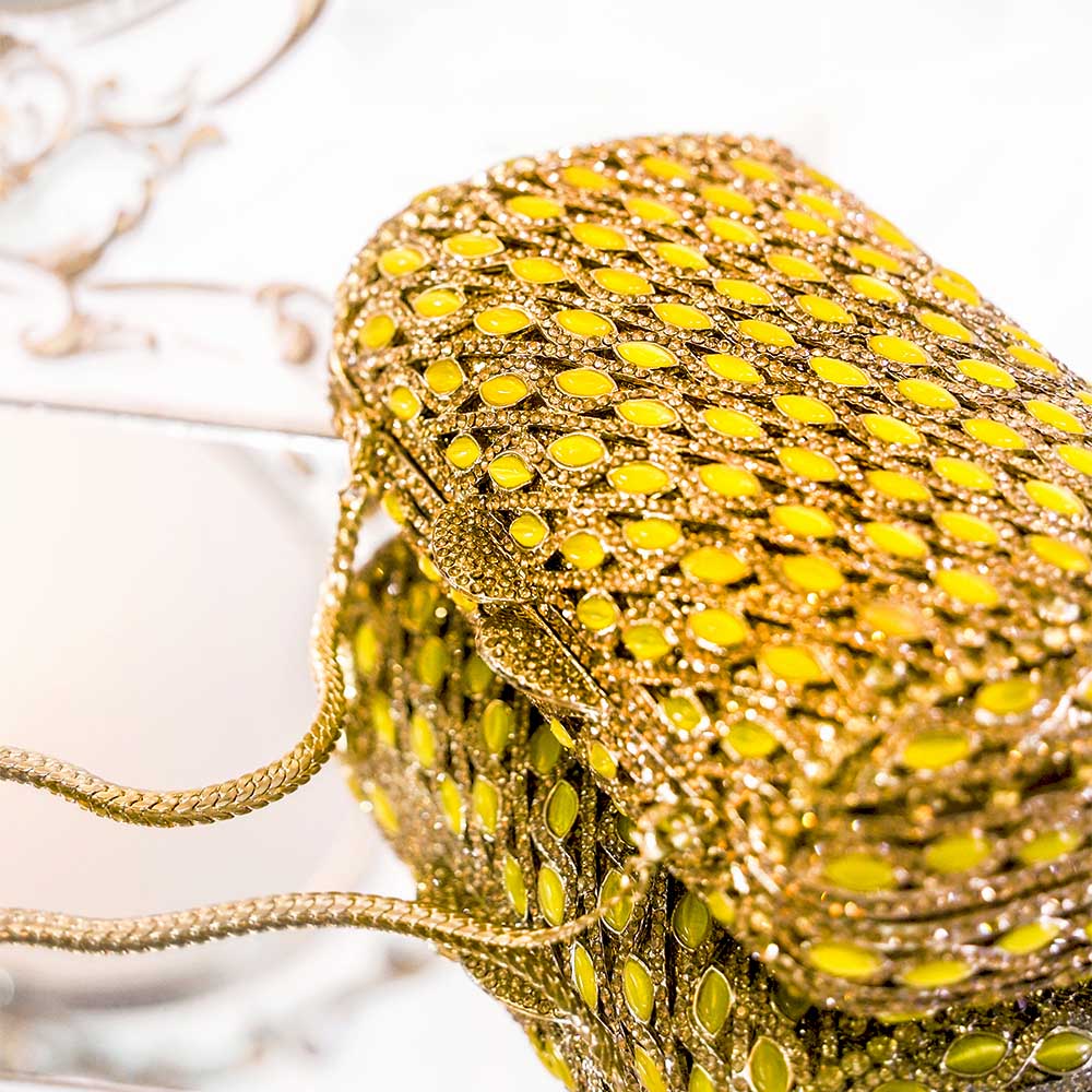 RubyGold Crystal Clutch Bag
