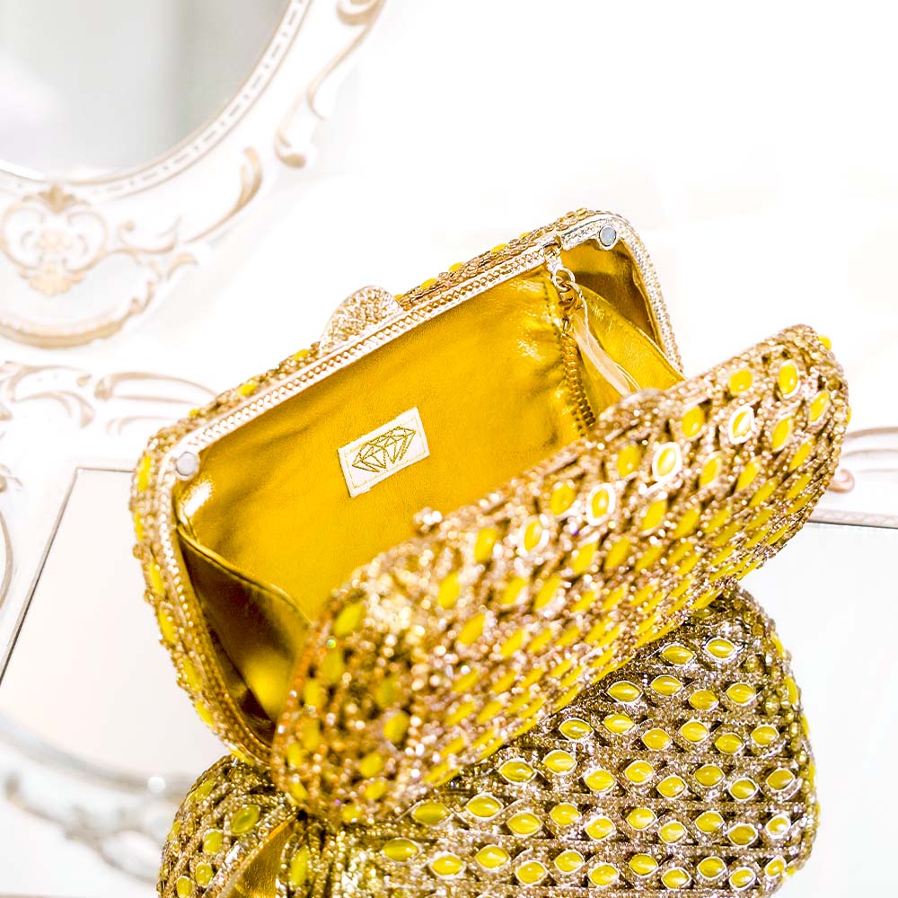 RubyGold Crystal Clutch Bag